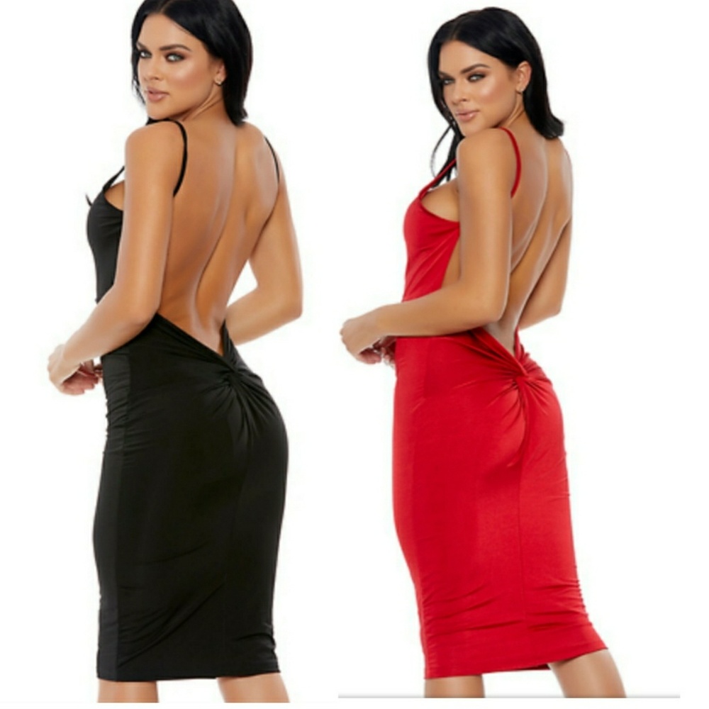 Midi dress open back